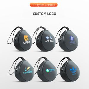 Multifunctional 2.4A TPE 3 In 1 Charging Cables With 3 Type Ports