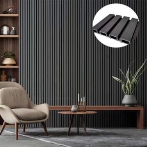 Mothproof WPC Fluted Wall Panels WPC Slat Panel Customized Color