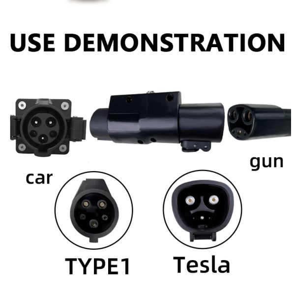 e-mingze ev charging cables and adapter EV Car Charging Plug Adaptor Tesla to J1772 Type1 car EV charging pile Tesla Adapter
