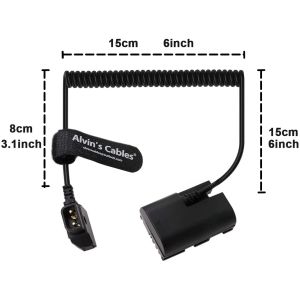 E6 Dummy Battery To D-Tap Coiled Cable For Canon-R5C Alvin's Cables