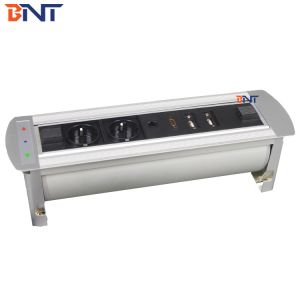 Electric Silver Desk Flip Up Power Data Socket And 3mm Panel Thickness