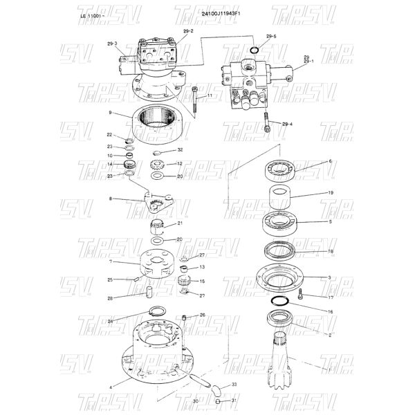 2413N459F1 Compatible With SK06 Excavator Swing 1 Stage Carrier Device Robust Design For Excavator Mobility Packing Size Depend On Packing Type