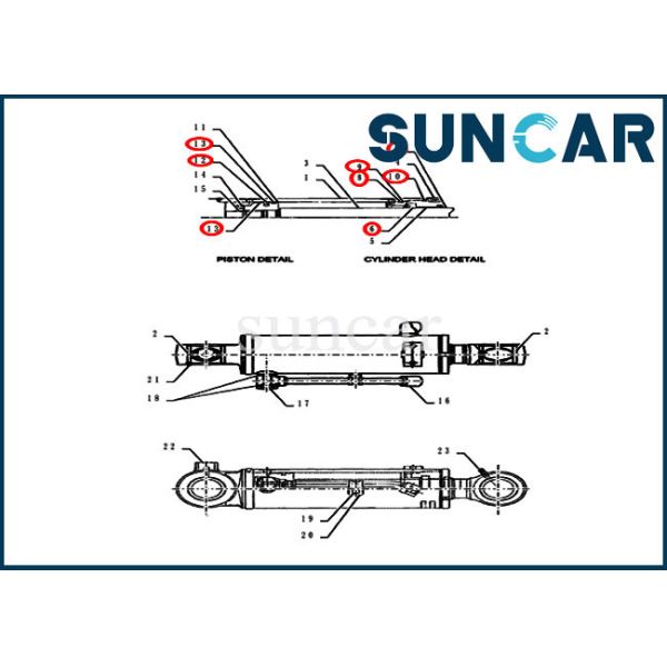 PY01V00052R300 Dozer Repair Seal Kit CX55BMSR CASE Excavator Cylinder Replacemen