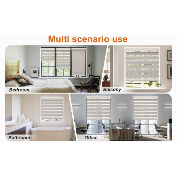 Day and Night Zebra Roller Blinds Light Filtering 100% Polyester Customizable Window Blinds