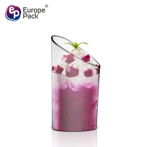 LFGB Grade Eco-Friendly Disposable Round Clear Hard Plastic Yogurt Mousse Party
