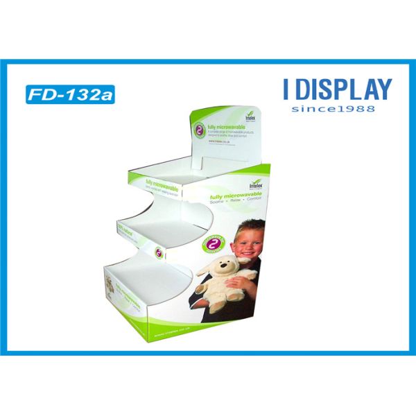 Three Tiers Trapezoid Cardboard Pallet Display , Plush Toys Retail Display