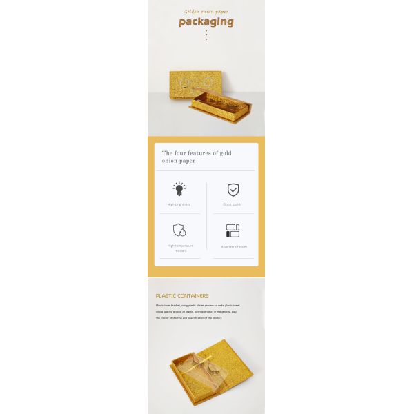 Customized Printed Paper Packaging Eyelashes Flip Top Box with Plastic Tray