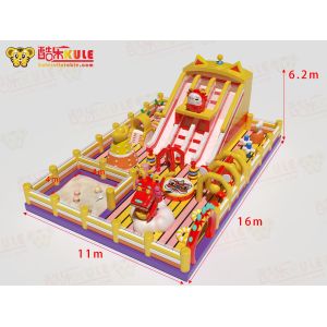 China Dragon Lion Inflatable Bouncy Castle With Slides And Sand Pool