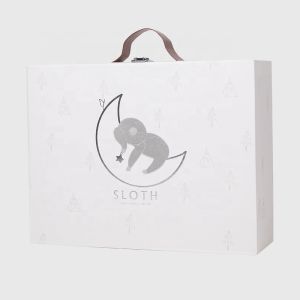 Biodegradable Baby Clothes Custom Clothing Boxes With Leather Handle