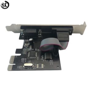 The PCIe to dual RS232 DB9 port Serial card with chip AX99100b