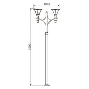 Led Solar Powered Garden Lights 10W Villa District Courtyard 3.0m Park Lawn