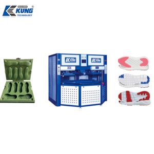 7.5HP 6 Stations Footwear Making Machine , Rotary Footwear Injection Moulding