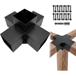 China 4 Pack Corrosion Resistant Steel Pergola Brackets - Black UV Resistant on sale