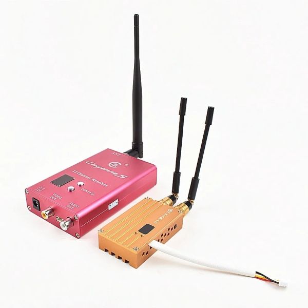 Quality High Power 1.2Ghz 8W LOS UAV / FPV Wireless Video Transmitter and Receiver for Drones Private Mold 6 Channels for sale