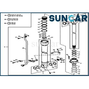 Wholesale Deere Parts 180GLC 190GW FYA00012907 Bucket Seal Kit Hydraulic Cylinder Repair Kits from china suppliers