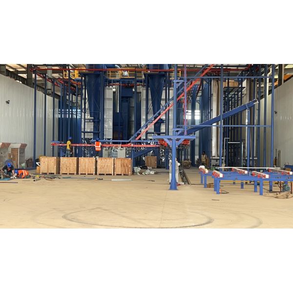 Integrated Furnace Spraying System Vertical Powder Coating Line for Aluminum