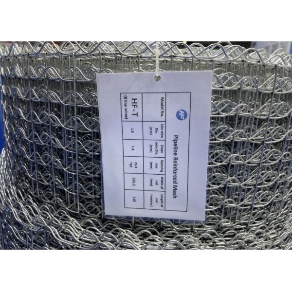 High Tensile 1.8mm Pipeline Coating 8 Lines Wire Welded Mesh For Offshore Gas