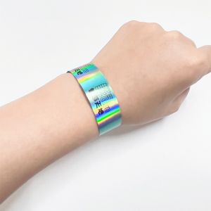 Factory Customized Paper Wristband Shiny Glitter Laser Wristband Fashionable And