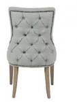 High Back Dark Grey Upholstered Dining Chairs With Solid Wood Leg , American