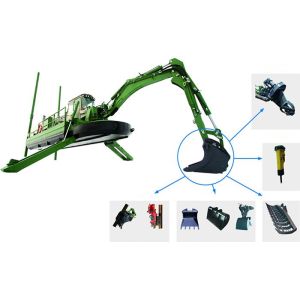 Aquatic Weed 5000m3/H 8km/H Amphibious Dredger Swamp Excavators