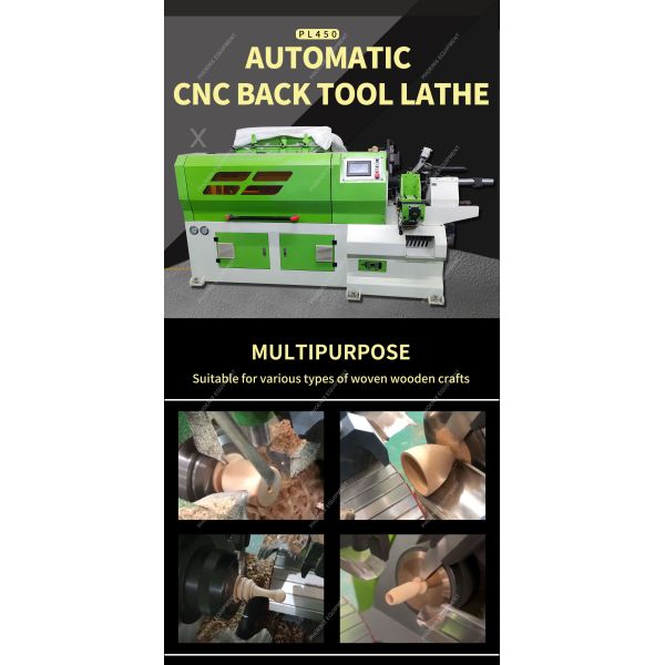 PL450 Fully Automatic Multi-Function Integrated CNC Wood Lathe for Fast and Production