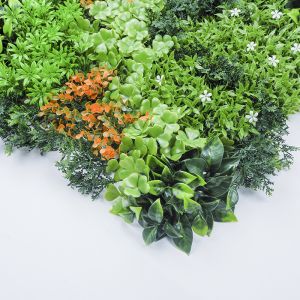 PE Plastic Artificial Plant Synthetic Wall Ornaments 50*50Cm Grass Flower Hedge