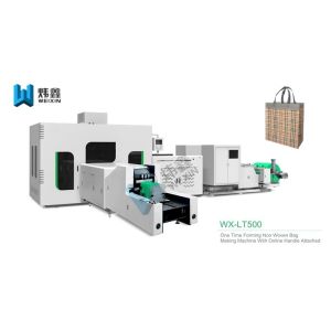 Ultrasonic Non Woven Carry Bags Manufacturing Machine With Online Handle Attach