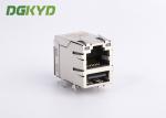 Industrial Dual Deck USB Rj45 Connector Cat 5e Rj45 Connector With USB , G/Y LED
