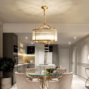 2700k To 6500k Clear Glass Drum Chandelier