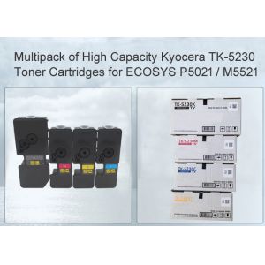 Kyocera Ecosys M5521 Black and Colour Toner Cartridge TK5230 CMYK 4 Pack with
