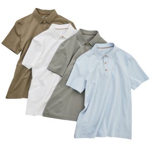 100% Cotton Plain Long Sleeve Men's Polo T Shirts with Custom Logo and Button