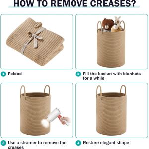 80L Extra Large Jute Woven Hamper Laundry Basket Wicker Rope Clothes Hamper For