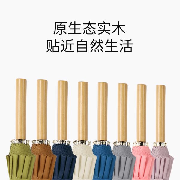 190T Pongee/Polyester/Nylon Umbrella Long Handle Windproof with Customized Logo Printed
