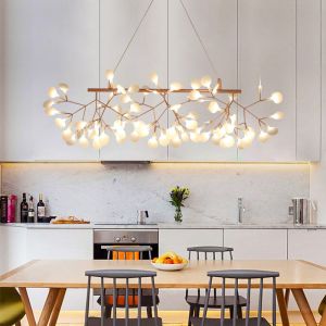 China Nordic Hanging Living Room Chandelier Modern Kitchen Firefly rectangular Heracleum chandeliers（WH-MI-185) on sale