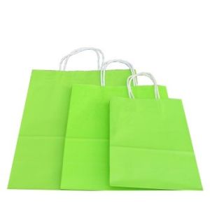 Recycled Paper Shopping Bags With Handles Customized Logo Printing