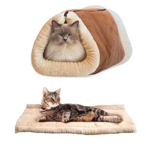 Cat Comfort Blanket Function 2 In 1 Soft Plush With Anti-Slip Bottom