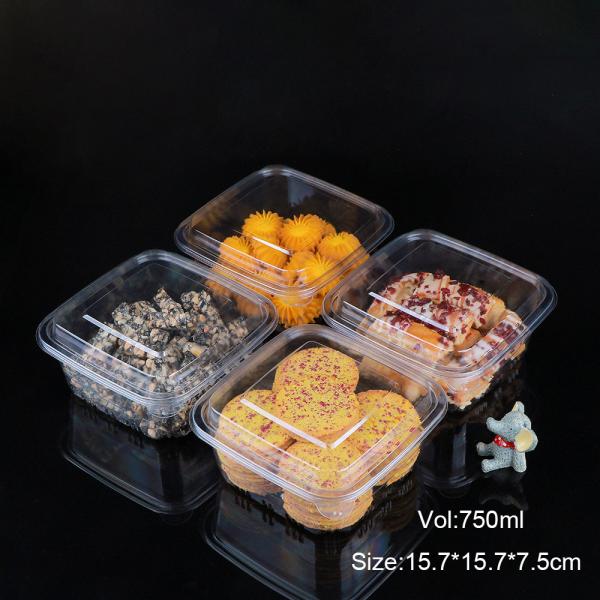 Quality Pastry Preserved Fruits Square Clear Plastic To Go Containers For Bakery Cookie Boxes for sale