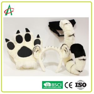 BSCI BPA Free Tiger Tail, Paws and Hairband Stuffed Animals Plush Toy