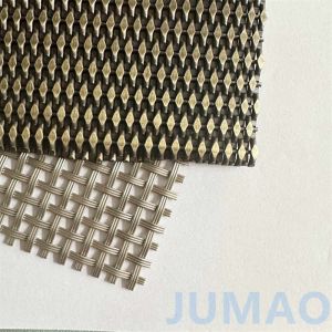 Bronzed Architectural Mesh with Crimped Weaving in Vibrant Hues