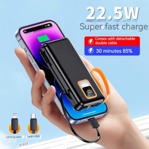 Outdoor 10000mAh TC Port Mini 22.5W Fast Charging Power Bank with Cable and Real