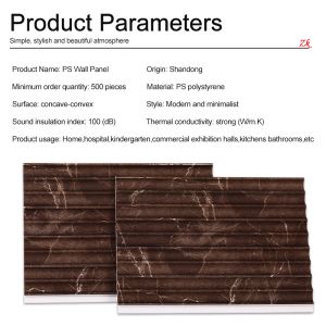 PS Wall Panels Polystyrene Material 3D WPC Wall Panel Luxury Design