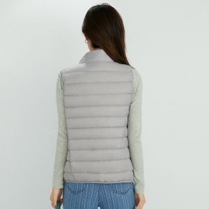 Wholesale Zipper Up Stand Collar Plus Size Premium 90% White Duck Down Vest