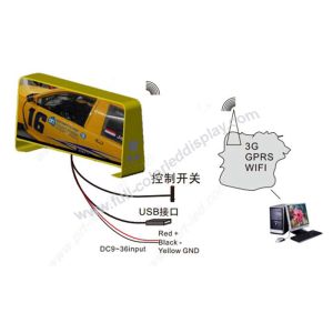 IP65 Two Face Led Taxi Roof Sign , Auto Led Sign Asynchronous Control