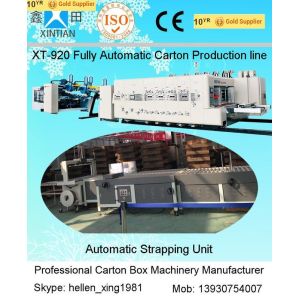 High Speed Carton Box Manufacturing Machine Gluer Strapper Inline 300 Pcs / Min