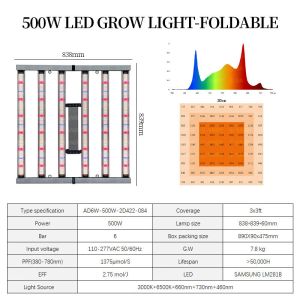 High Yield Samsung LM301H EVO LM281B Diodes Full Spectrum Dimmable 500W LED Grow