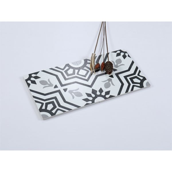 20x20cm Ceramic Rustic Tile for Indoor Floor Black Gray White