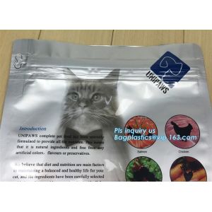 5kg large quad seal box pouch with slider zipper bag for dog pet food packing,