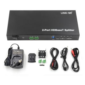 100m 1x2 HDBaseT Splitter with HDCP2.2 Compliance POC Ethernet and RS232 Pass