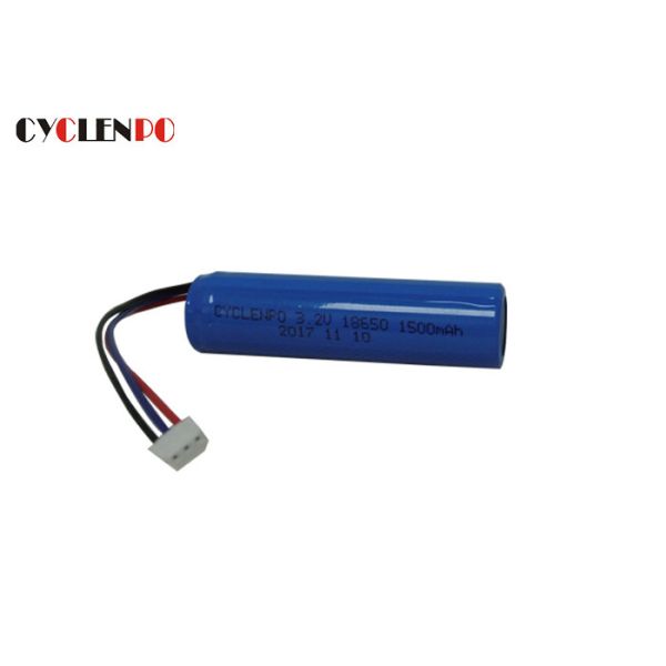 Lightweight 18650 Lithium Iron Phosphate Battery 1500mah Over Discharge