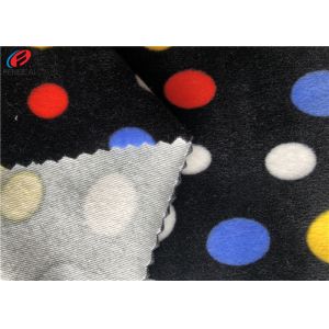 Dot Printed Polyester Spandex Velvet Fabric , 4 Way Stretch Velboa Plush Fabric
